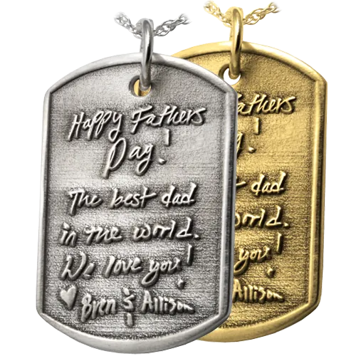 3D Handwriting Dog Tag Remembrance Pendant