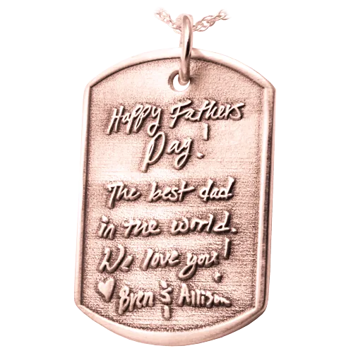 3D Handwriting Dog Tag Remembrance Pendant