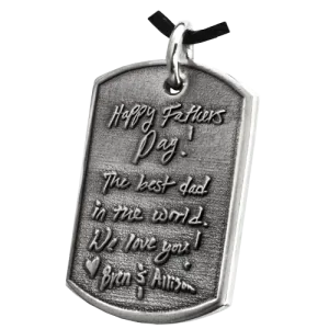 3D Handwriting Dog Tag Remembrance Pendant