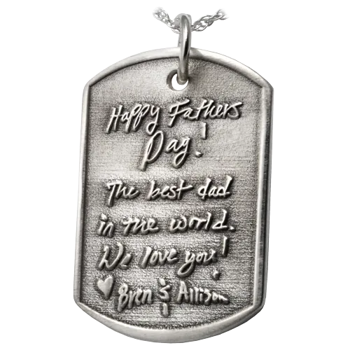 3D Handwriting Dog Tag Remembrance Pendant