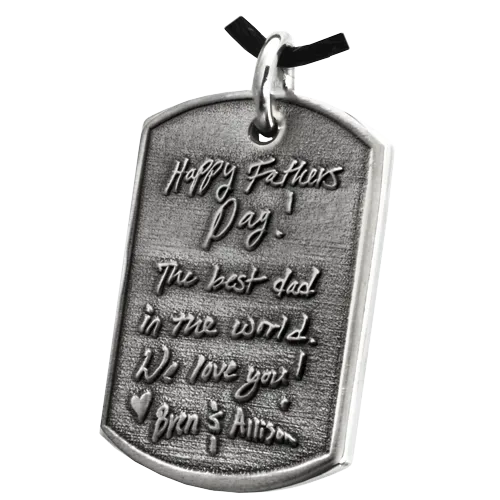 3D Handwriting Dog Tag Remembrance Pendant
