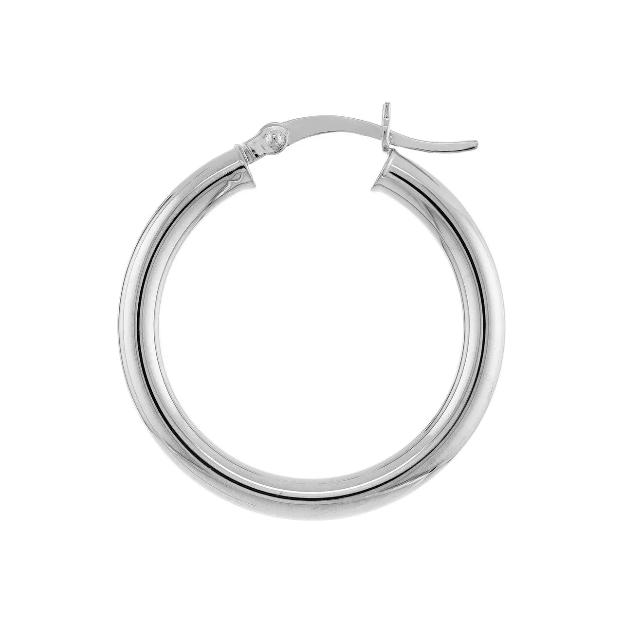 3mm x 25mm Polished Hoop Earrings