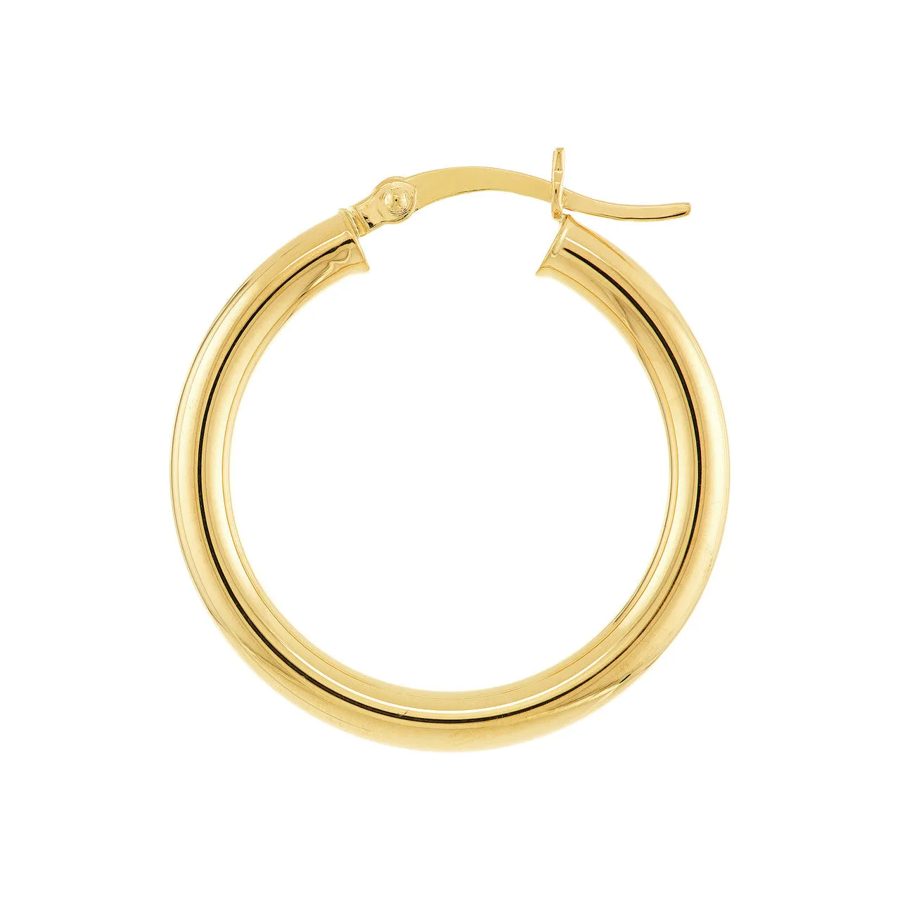 3mm x 25mm Polished Hoop Earrings
