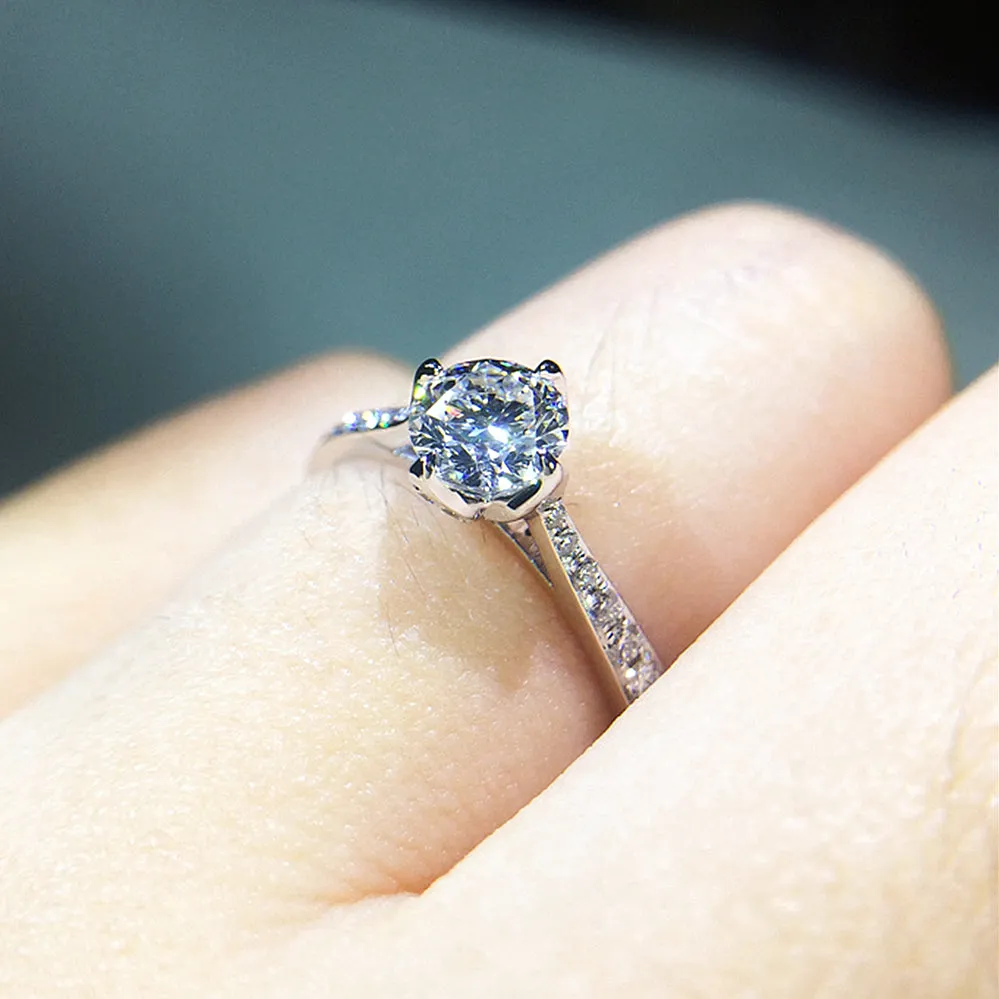 4 Prong Petal Lab-Grown Diamond Engagement Ring