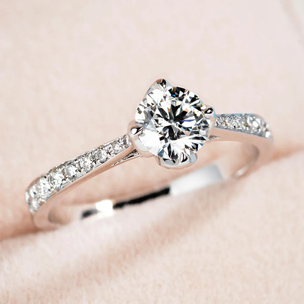 4 Prong Petal Lab-Grown Diamond Engagement Ring
