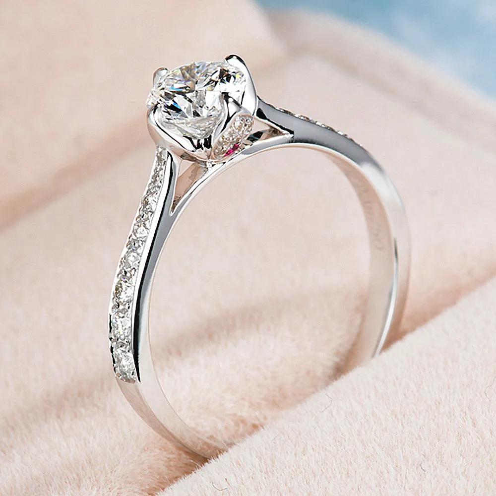 4 Prong Petal Lab-Grown Diamond Engagement Ring