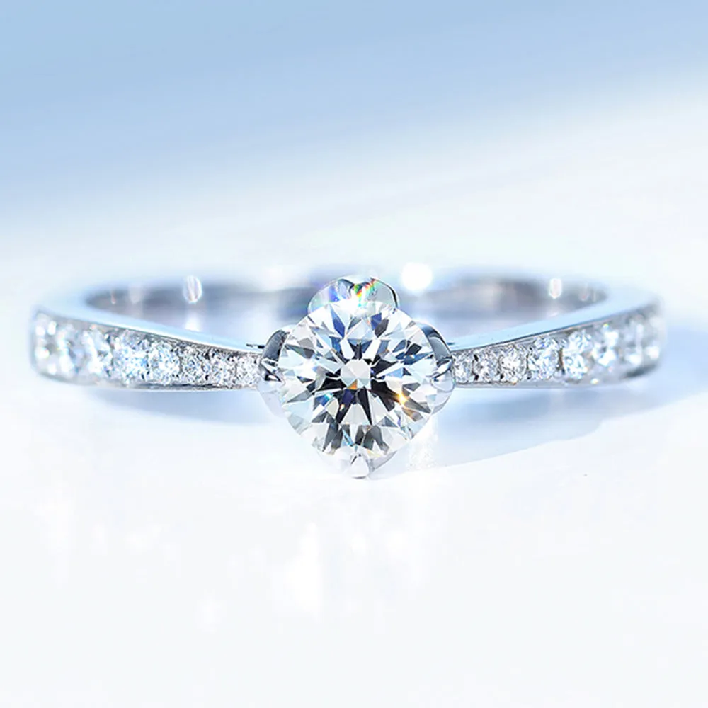 4 Prong Petal Lab-Grown Diamond Engagement Ring