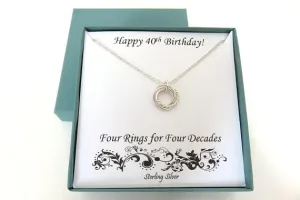 40th Birthday Gift for Women | Sterling Silver Twist Necklace | 40th Birthday Necklace