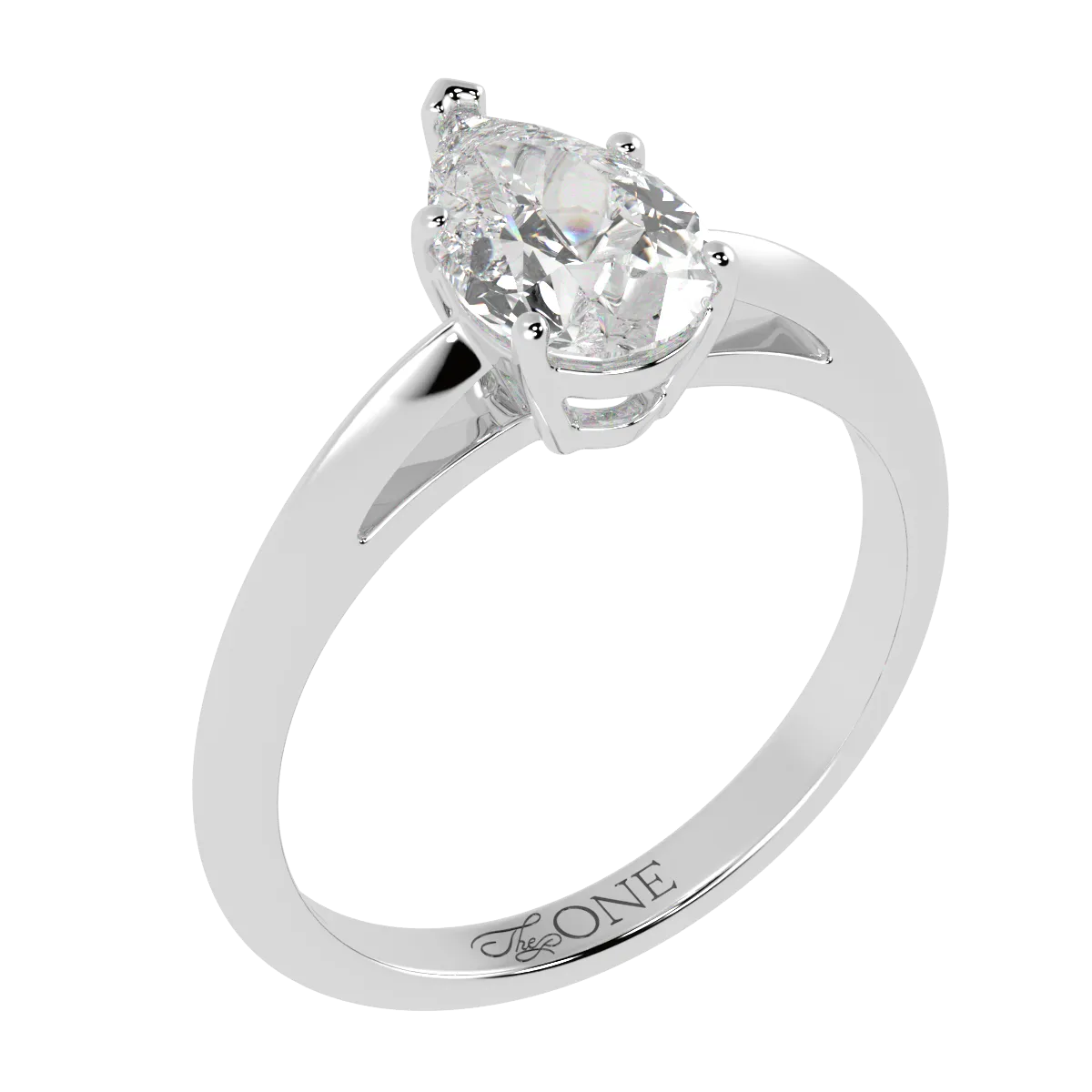 5-Claw Pear Solitaire Engagement Ring