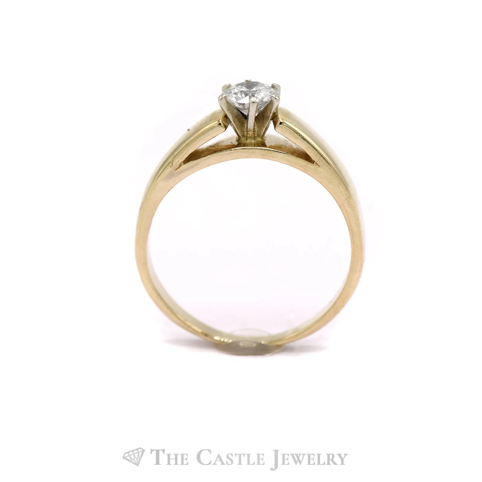 .57 Carat Round Diamond Solitaire Engagement Ring in 14KT Yellow Gold