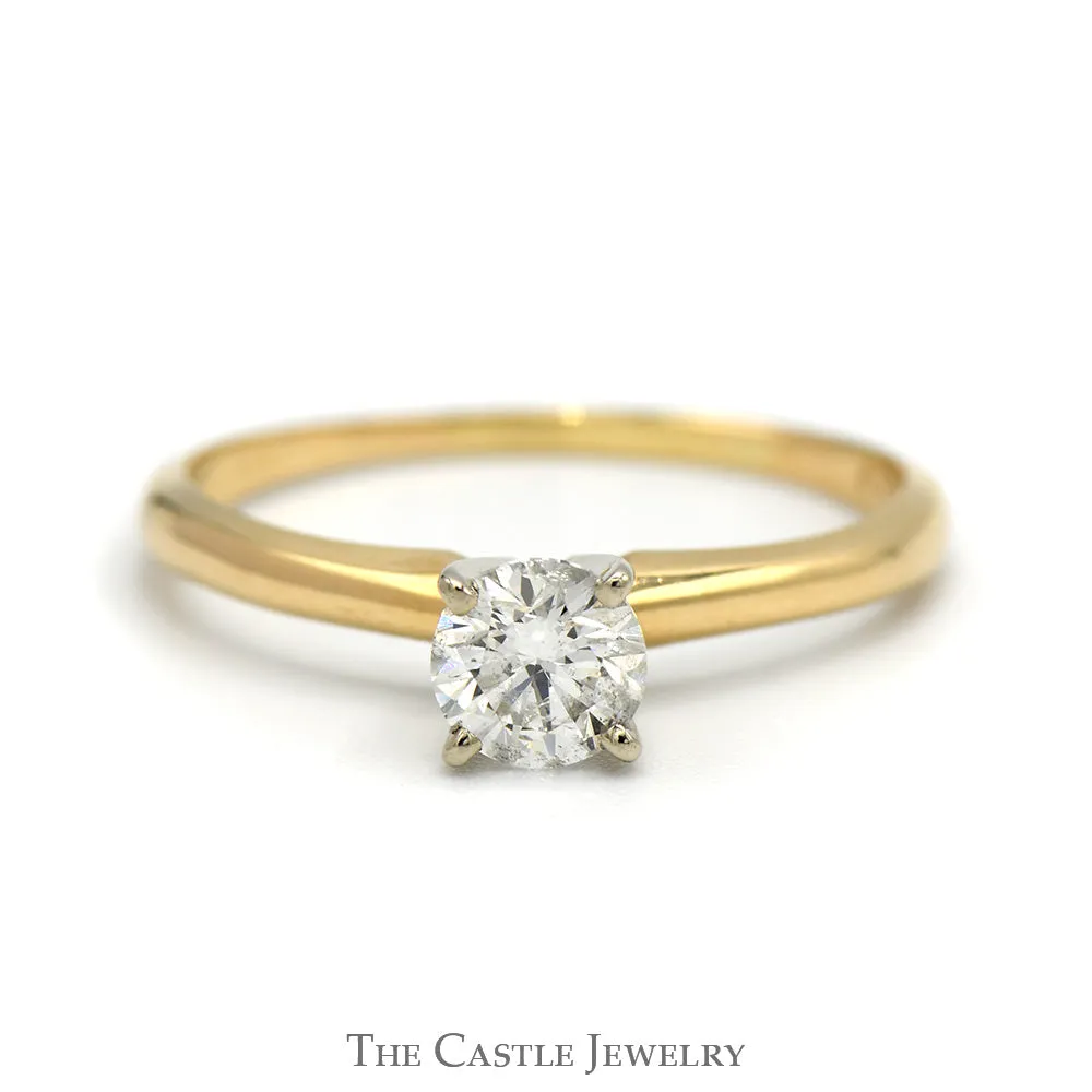 .59ct Round Diamond Solitaire Engagement Ring in 14k Yellow Gold