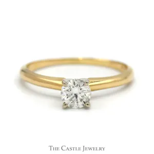 .59ct Round Diamond Solitaire Engagement Ring in 14k Yellow Gold