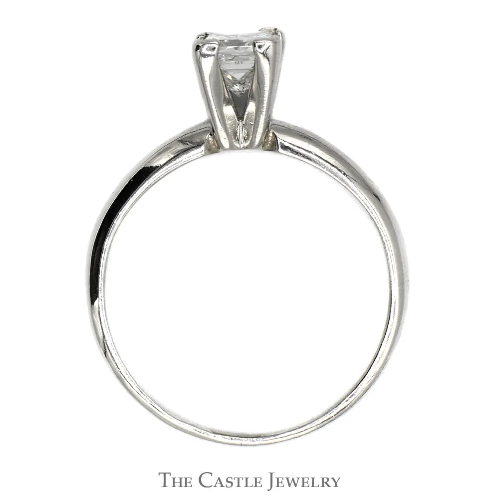.65ct Princess Cut Diamond Solitaire Engagement Ring in 4 Prong Platinum Setting