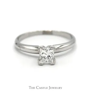 .65ct Princess Cut Diamond Solitaire Engagement Ring in 4 Prong Platinum Setting