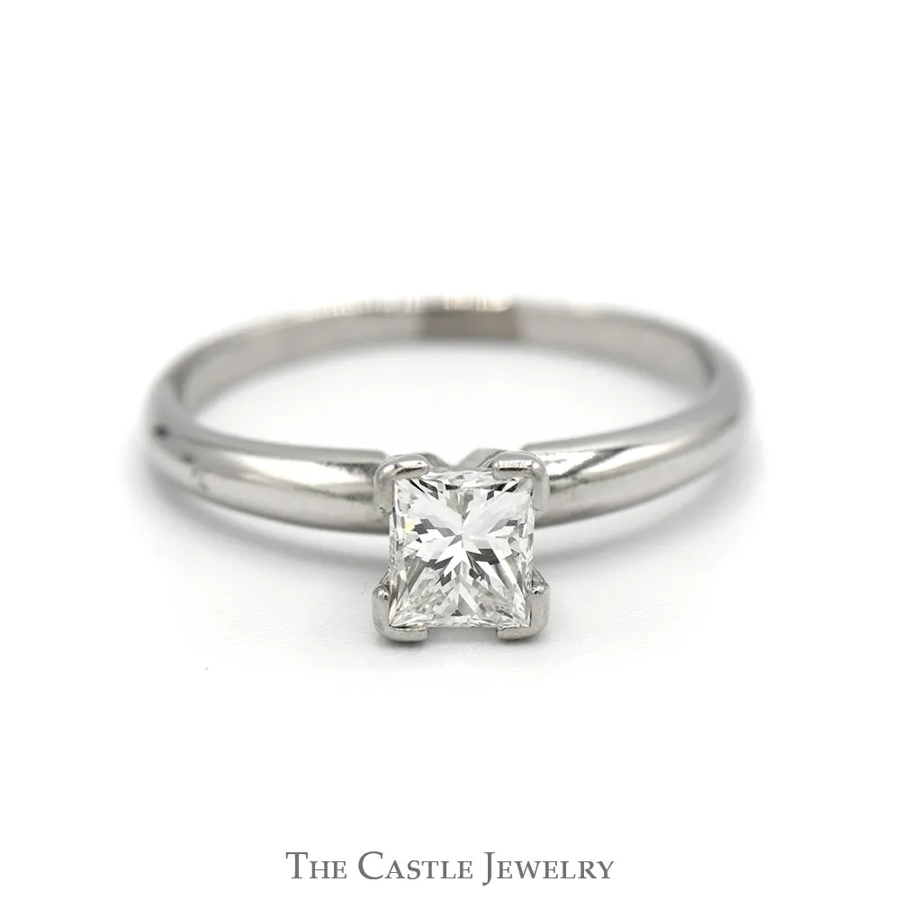 .65ct Princess Cut Diamond Solitaire Engagement Ring in 4 Prong Platinum Setting