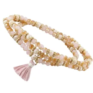 74522 - Crystal Tassel Bracelet - Pink