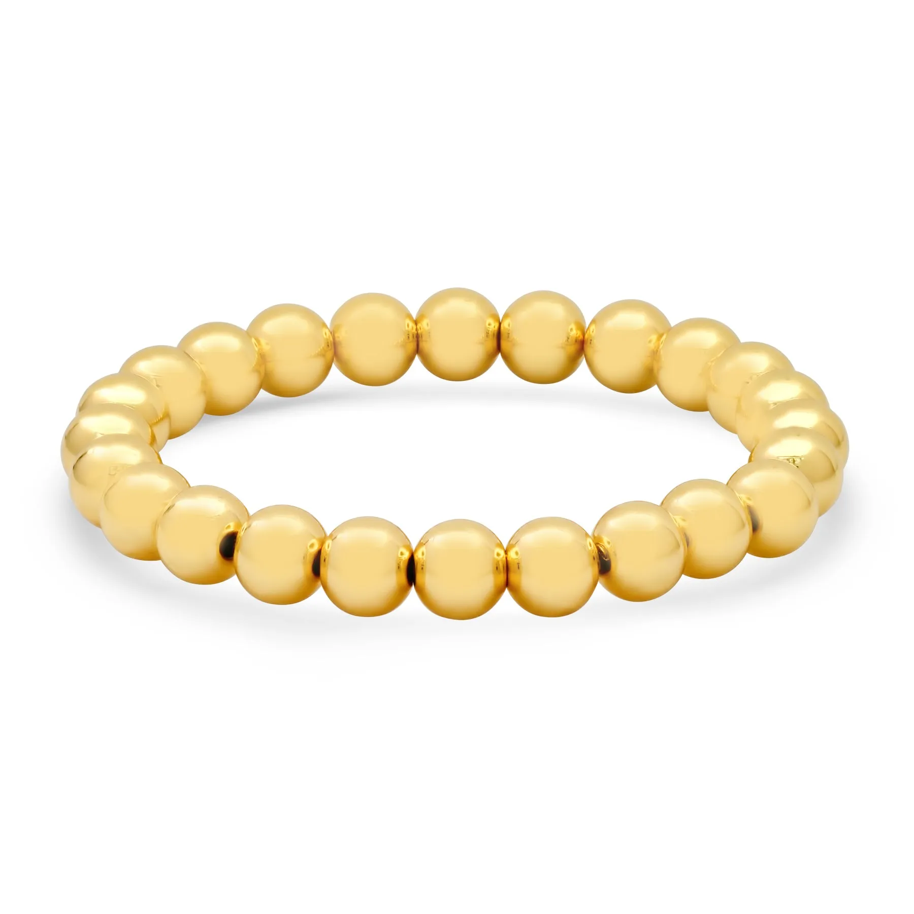 8 MM STRETCH BRACELET, GOLD