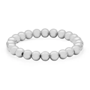 8 MM STRETCH BRACELET, SILVER