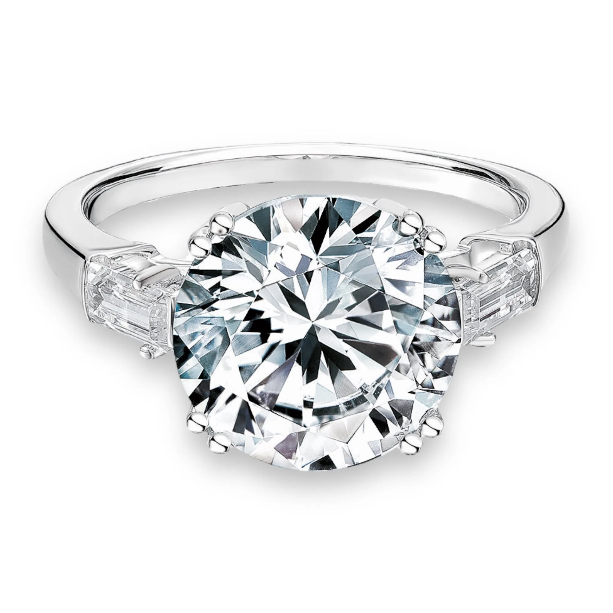 8.16ct E-VS1 Lab Grown Round Diamond in 18K White Gold Solitaire Engagement Ring