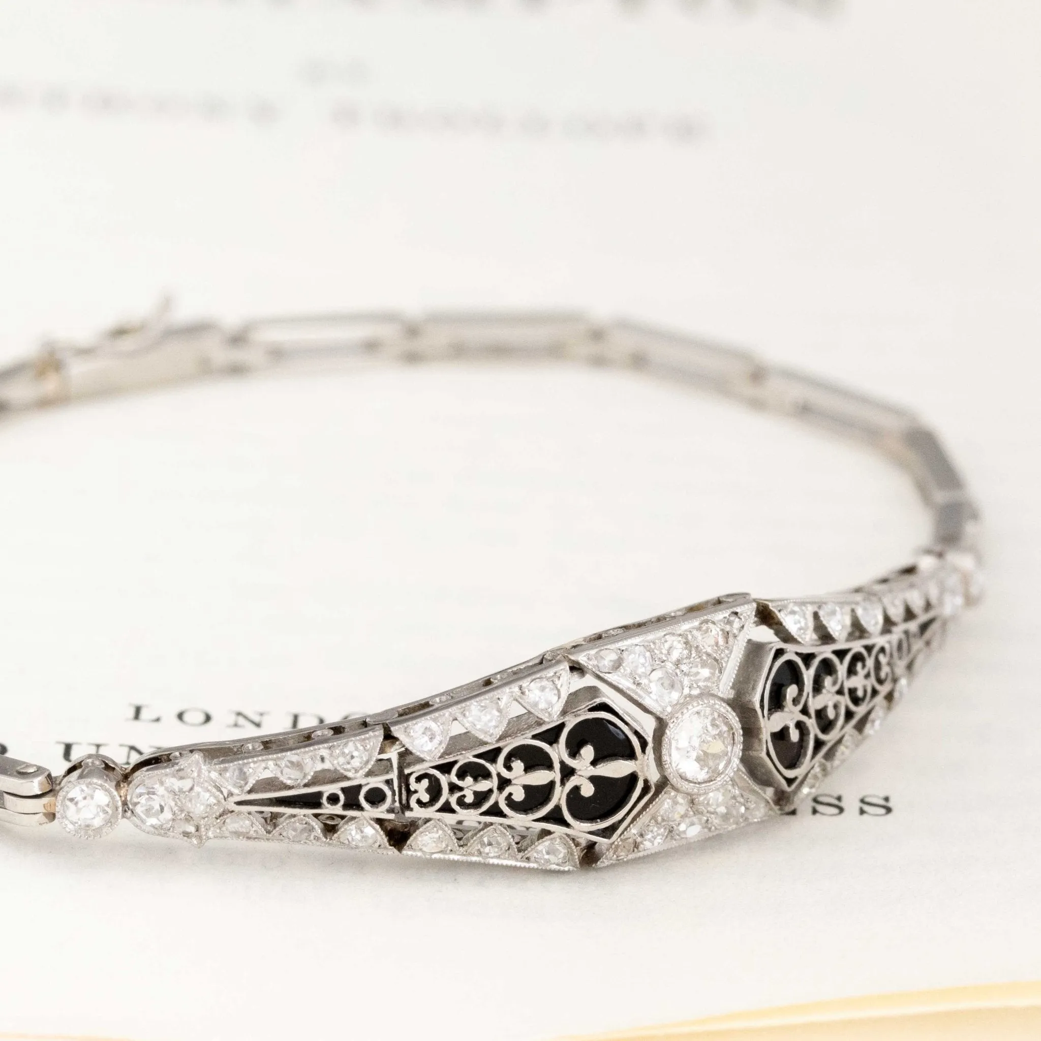 .83ctw Diamond & Onyx Belly Bracelet