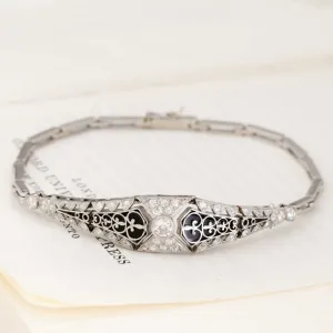 .83ctw Diamond & Onyx Belly Bracelet