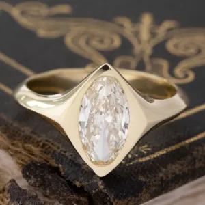 .92ct Marquise Cut Diamond Bezel Ring, GIA S-T SI1