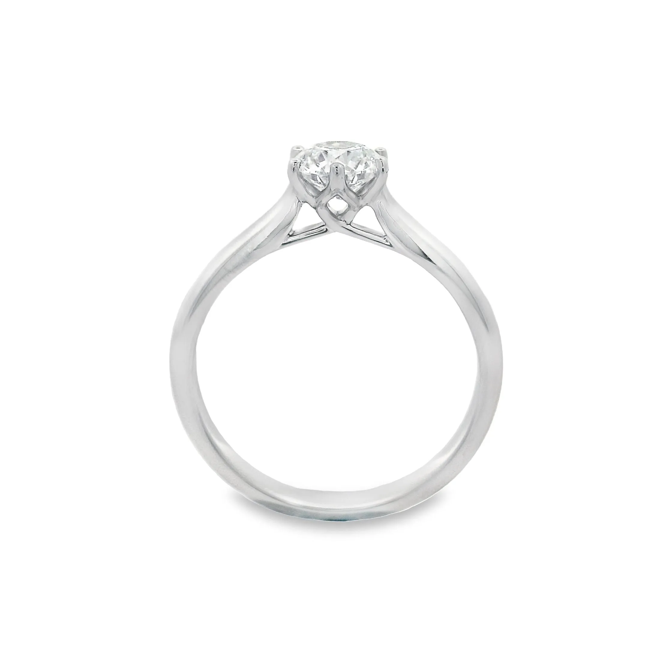 9ct White Gold 0.72ct Round Lab Grown Diamond Solitaire Ring