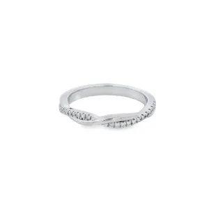 9ct White Gold Lab Grown DIamond Twist Band TDW= 0.11ct R-00339