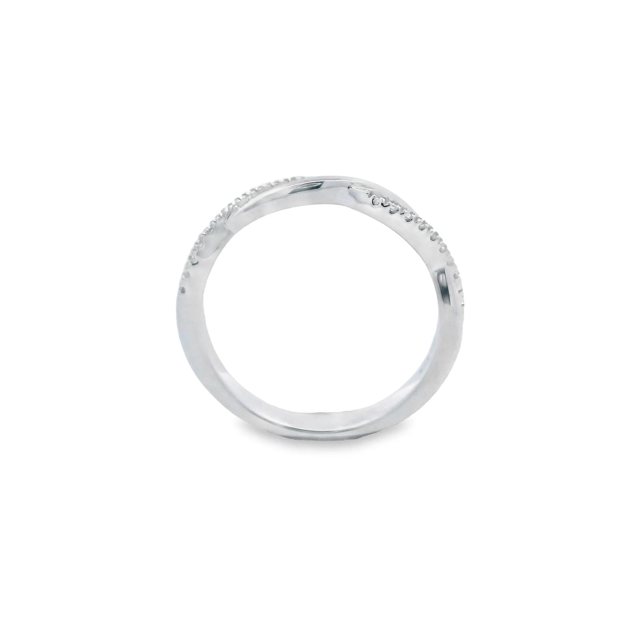 9ct White Gold Lab Grown DIamond Twist Band TDW= 0.11ct R-00339