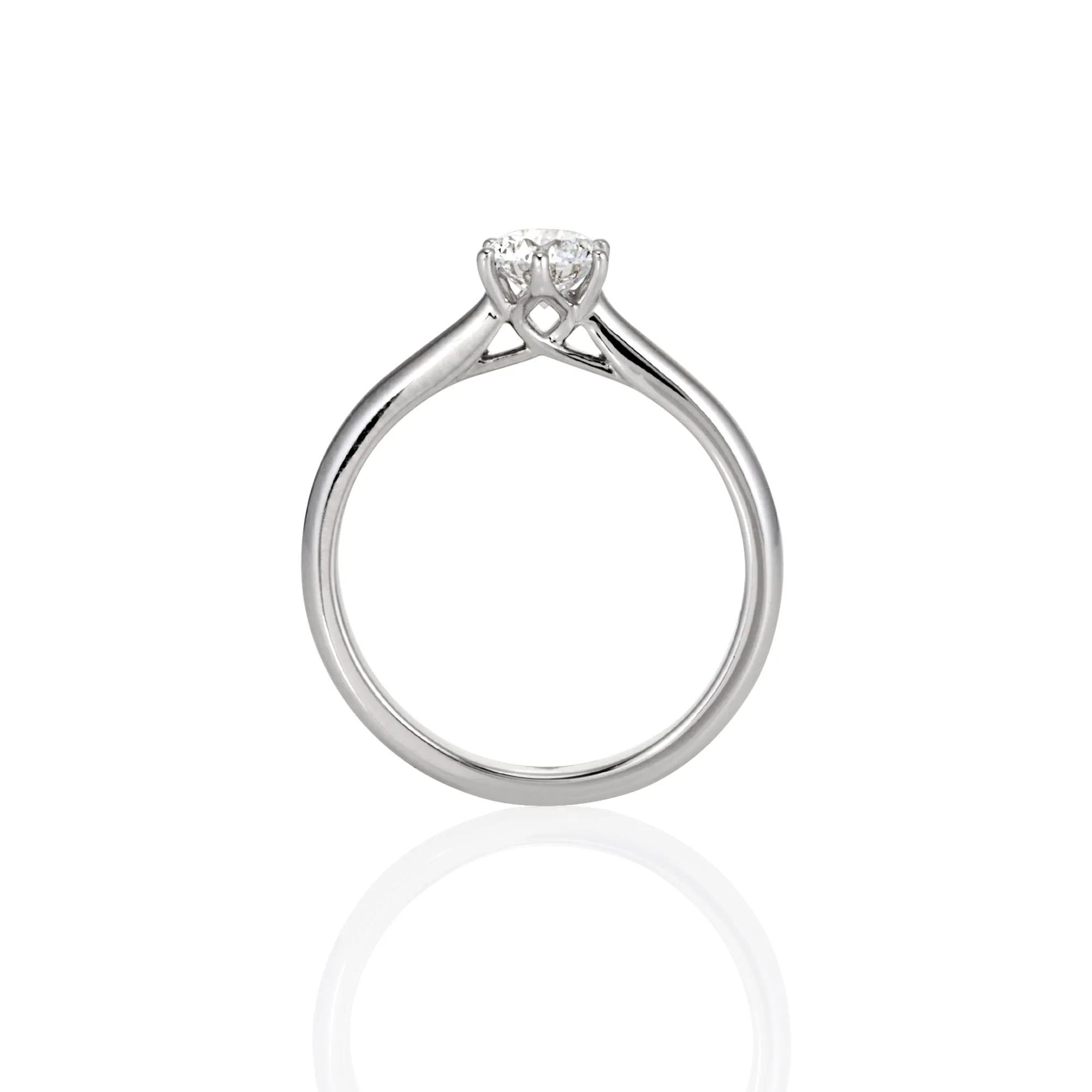 9ct White Gold Round Brilliant Lab Grown Diamond Solitaire Engagement Ring TDW= 0.54ct