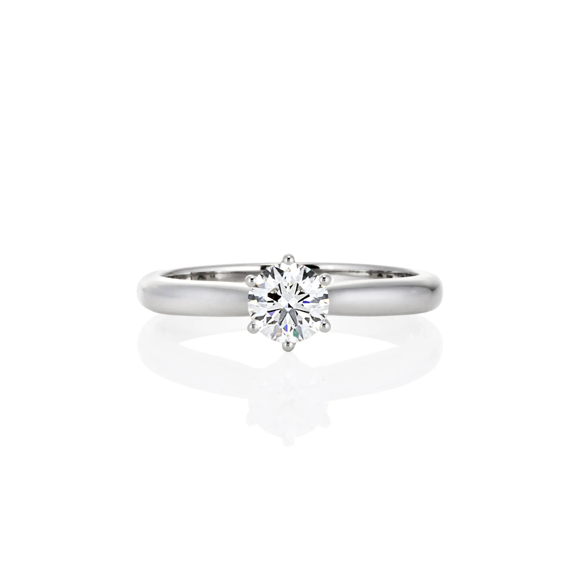 9ct White Gold Round Brilliant Lab Grown Diamond Solitaire Engagement Ring TDW= 0.54ct