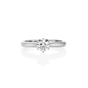 9ct White Gold Round Brilliant Lab Grown Diamond Solitaire Engagement Ring TDW= 0.54ct