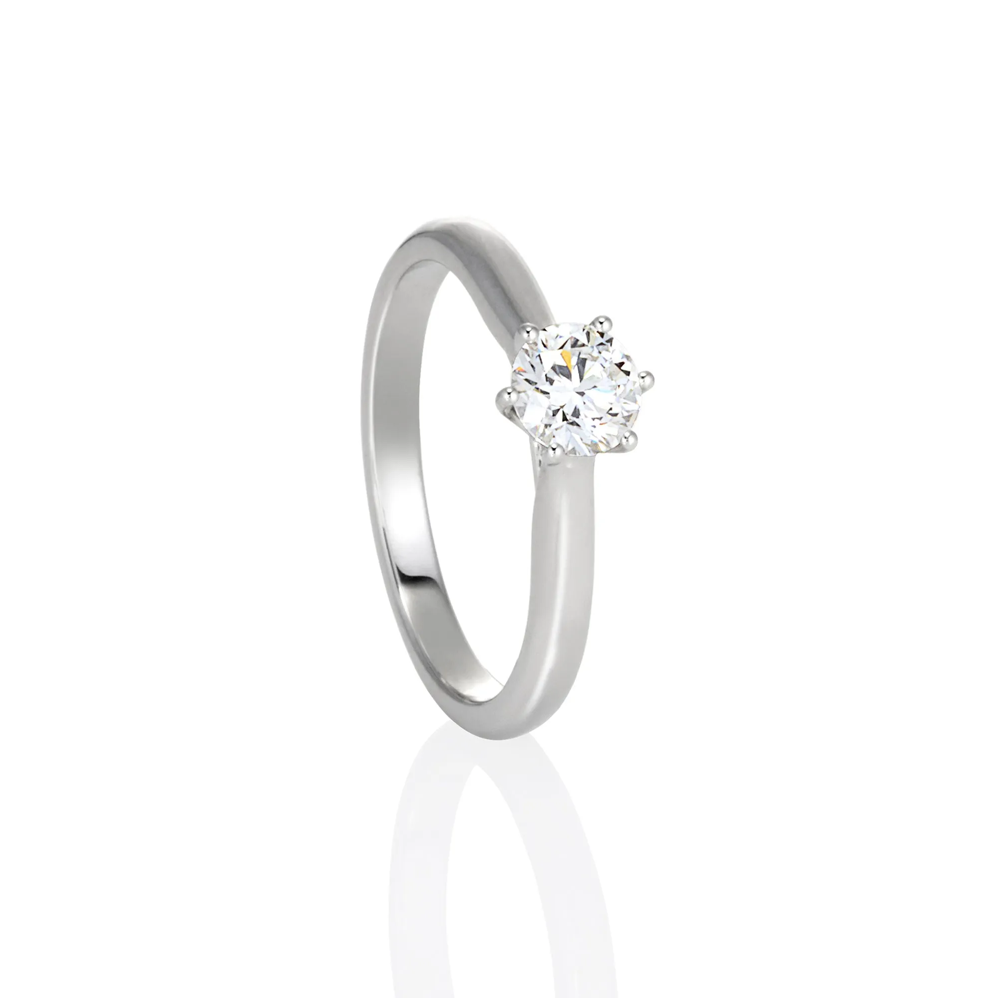9ct White Gold Round Brilliant Lab Grown Diamond Solitaire Engagement Ring TDW= 0.54ct