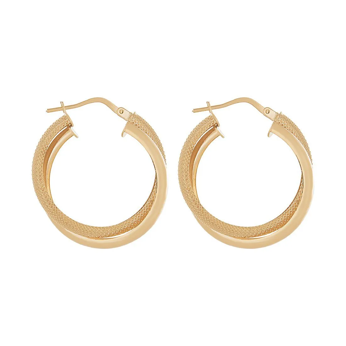 9ct Yellow Gold Double Hoop Earrings