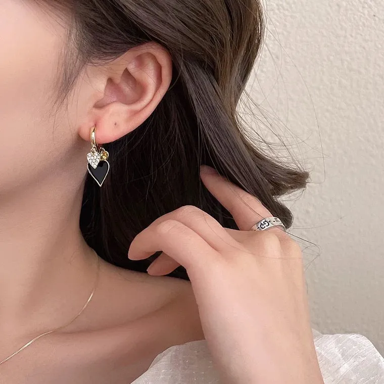 Ace of Spades Heart Earrings