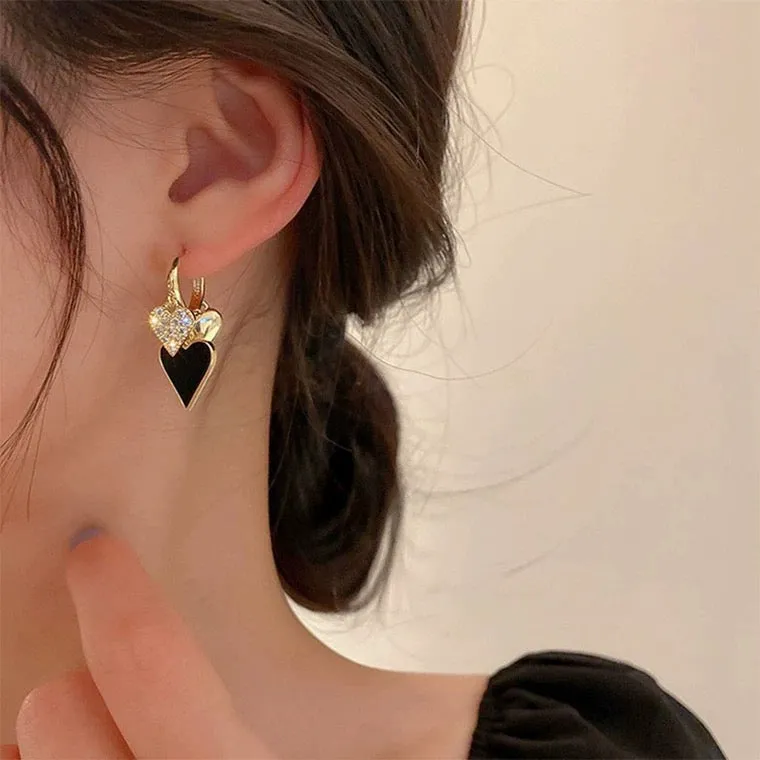 Ace of Spades Heart Earrings