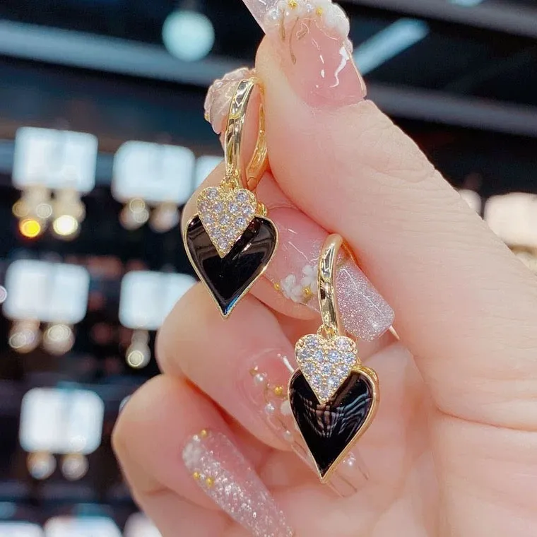 Ace of Spades Heart Earrings