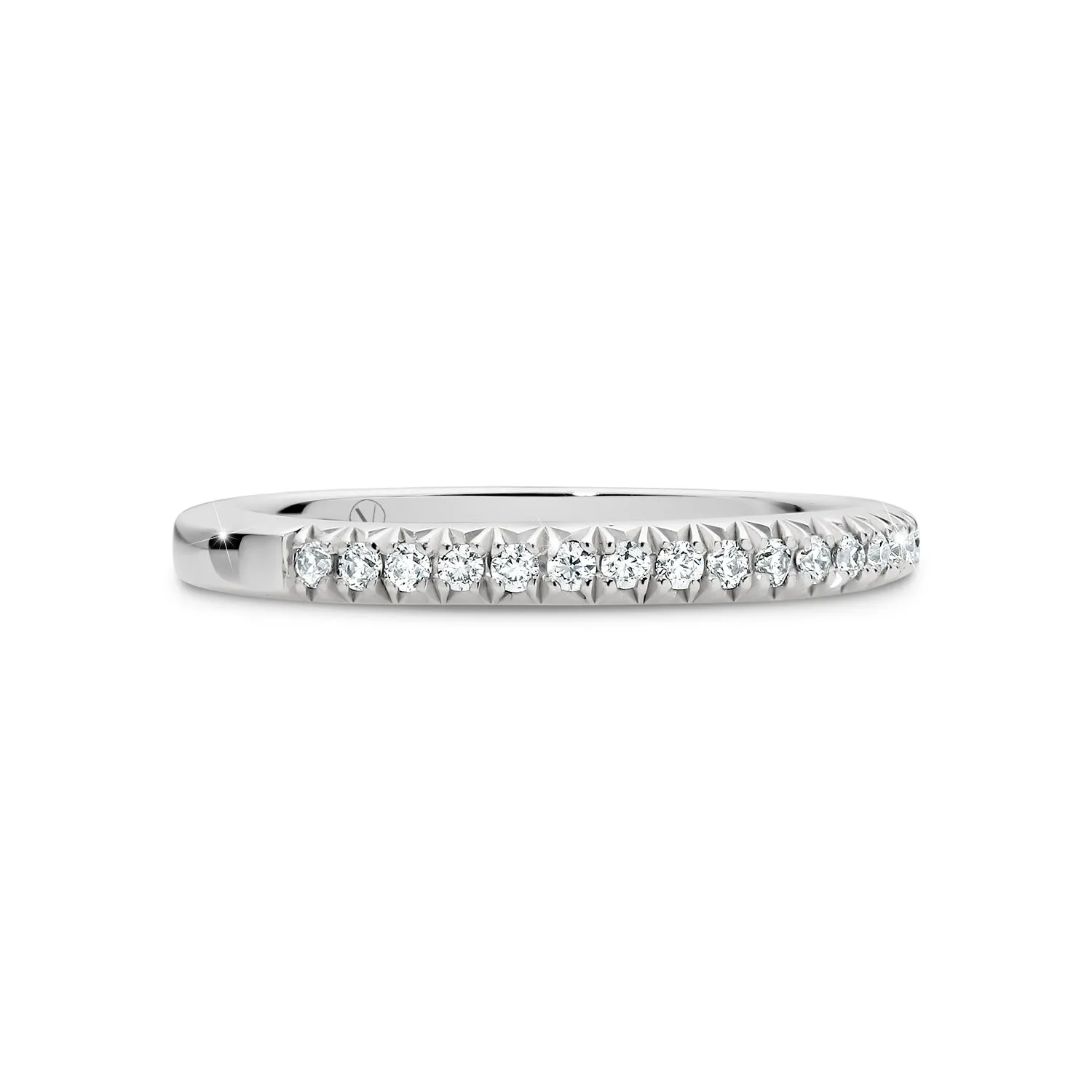 ADRIANA | French Pavé Diamond Ring in White Gold (0.19ct tw.)