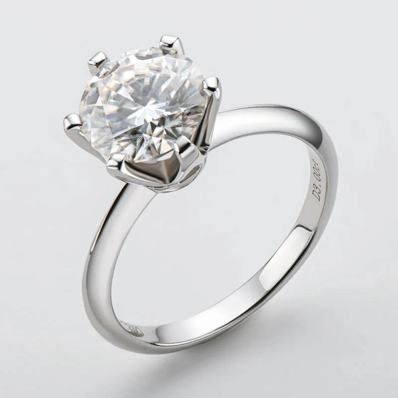 Ainuoshi Round Cut Moissanite Ring