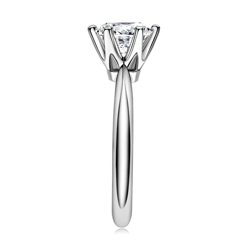 Ainuoshi Round Cut Moissanite Ring