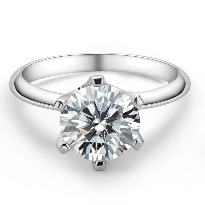 Ainuoshi Round Cut Moissanite Ring