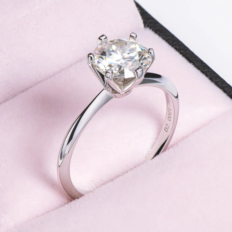 Ainuoshi Round Cut Moissanite Ring
