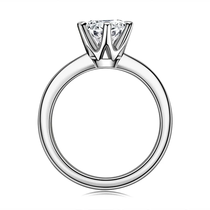 Ainuoshi Round Cut Moissanite Ring