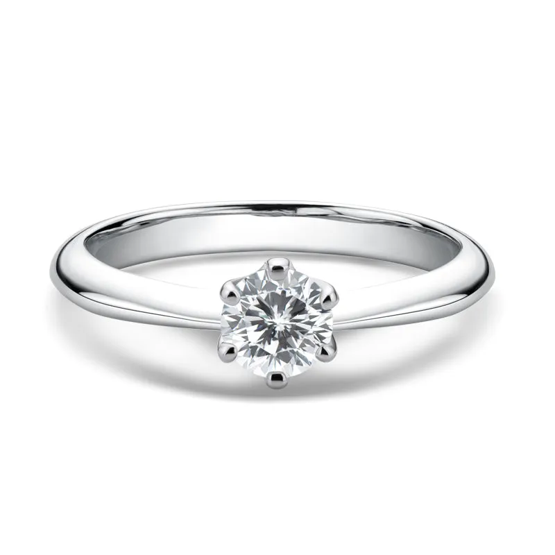 Ainuoshi Round Cut Moissanite Ring