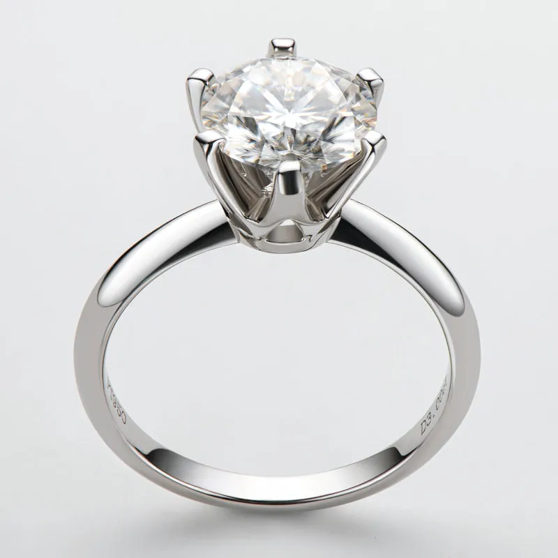 Ainuoshi Round Cut Moissanite Ring