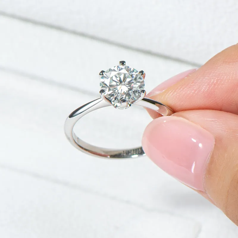 Ainuoshi Round Cut Moissanite Ring