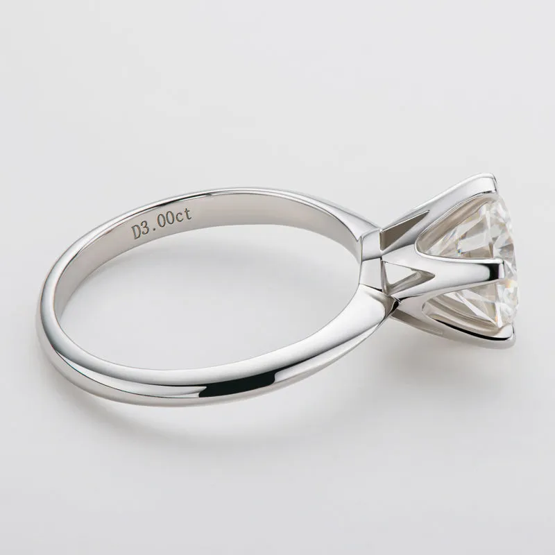 Ainuoshi Round Cut Moissanite Ring
