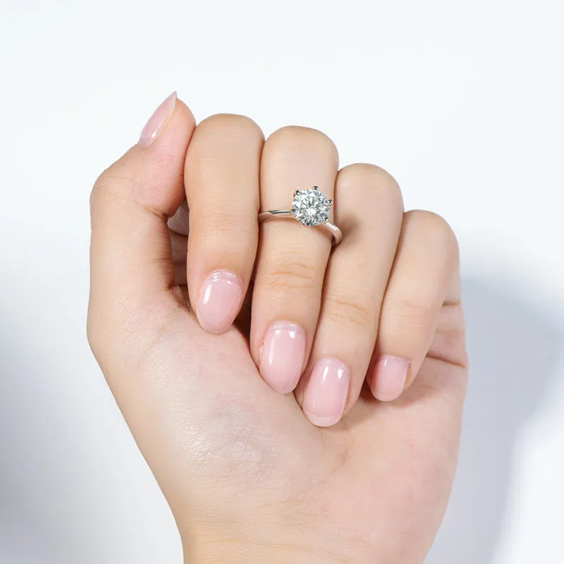 Ainuoshi Round Cut Moissanite Ring
