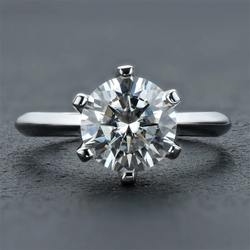 Ainuoshi Round Cut Moissanite Ring