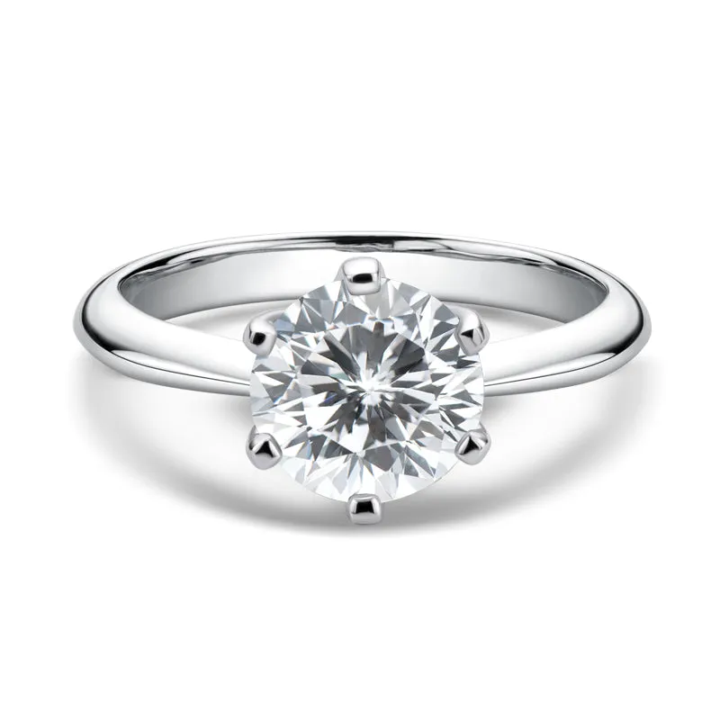 Ainuoshi Round Cut Moissanite Ring